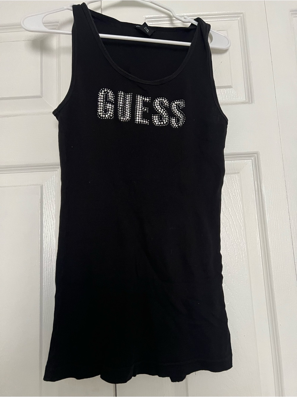 Guess Black Tank Top with Rhinestone Logo